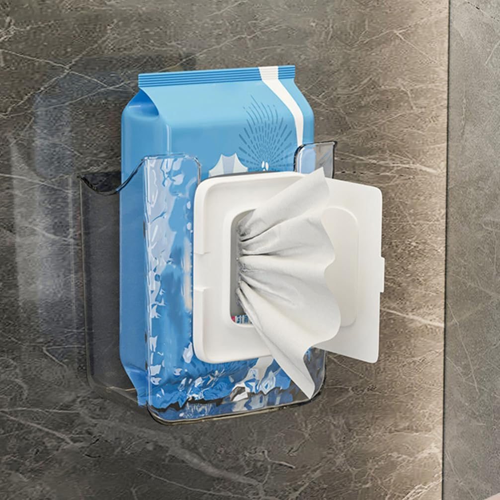 Bathroom Wall Storage Box Kitchen Wipes Storage Box Wall-Mounted Tissue Holder Space-Saving Modern Design image number 5