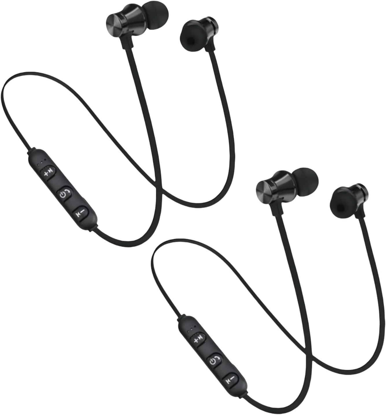 Wwyan 2Pcs Black Earphone Magnetic In-Ear Stereo Headset Earphone Wireless Bluetooth 4.2 Headphone Gift image number 5