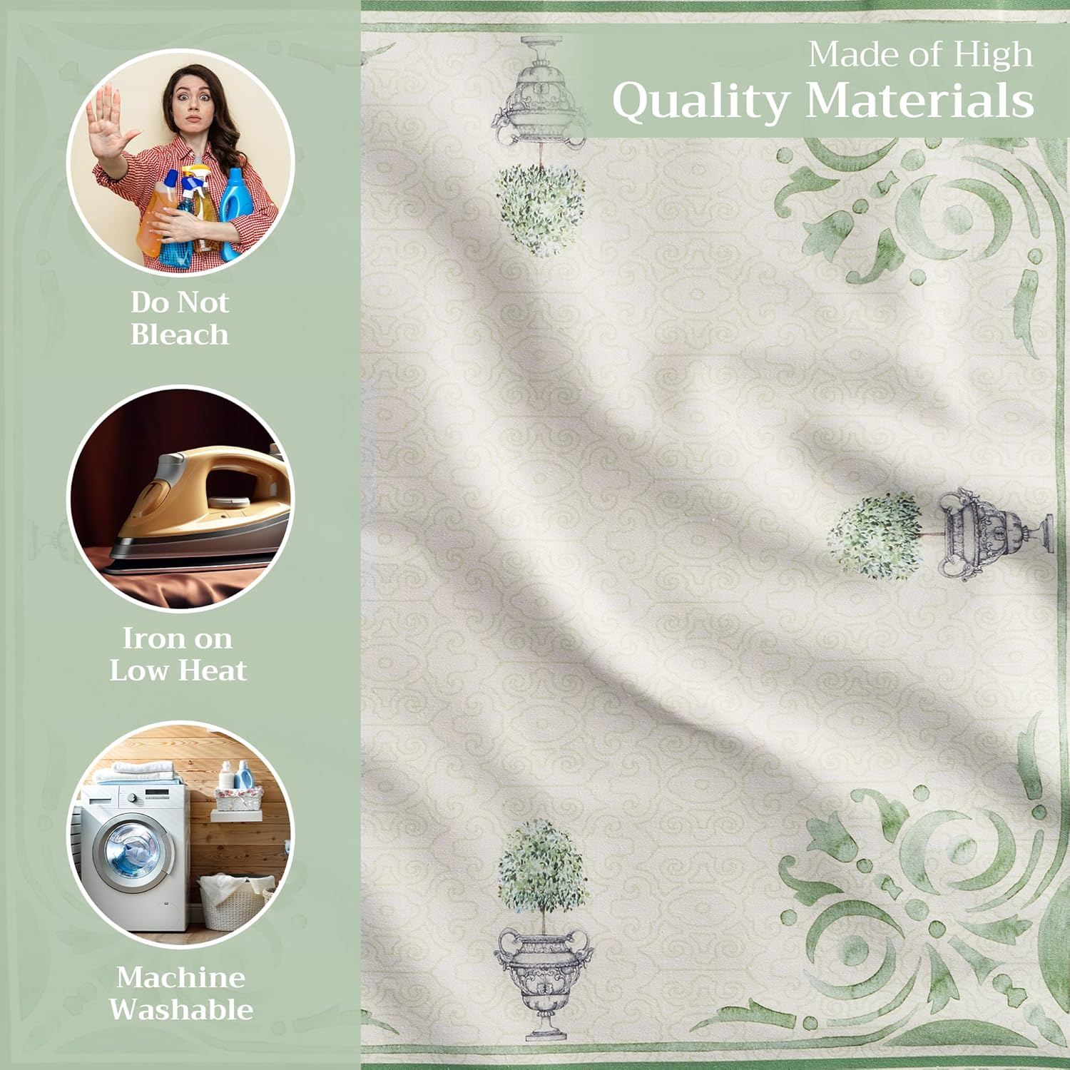 Maison D' Hermine Cloth Napkins Set of 4 100% Cotton Everyday Reusable Square Napkins Cloth Washable, Dinner, Party, Wedding, Restaurant, Spring/Summer (Jardin Du Roy, 20" X 20") image number 6