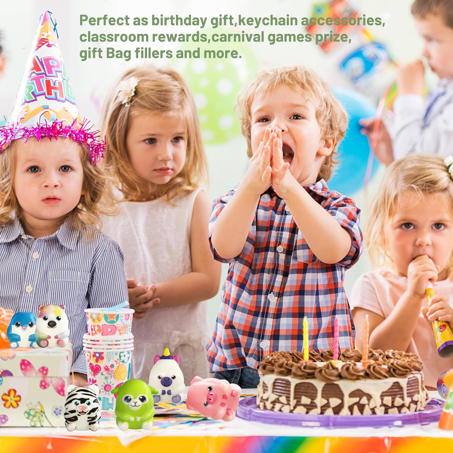 24 Pcs Party Favors Filled with Squishy Toys,Jumbo Slow Rising Squishies Toys,Soft Kawaii Animal Toys for Birthday Goodie Bag Stuffers,Pinata Stuffers,Classroom Prizes,Carnival Prizes image number 2