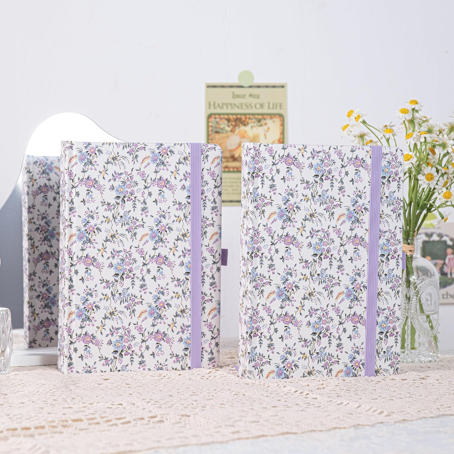 TIEFOSSI Lined Journal Notebook for Women, A5 Dotted Grid Notebook for Writing, 190 Numbered Pages Thick Paper, Travel Daily Journal, for Work Home School, Note Taking, Business, 8.4 X 5.8 In image number 4