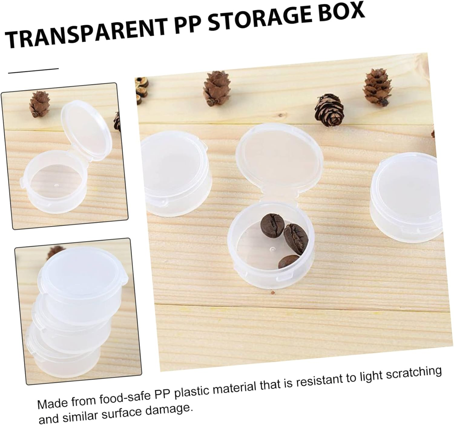 10Pcs Earplug Storage Box round Plastic Cover Storage Container for Small Container Use as Ear Plug Holder image number 4
