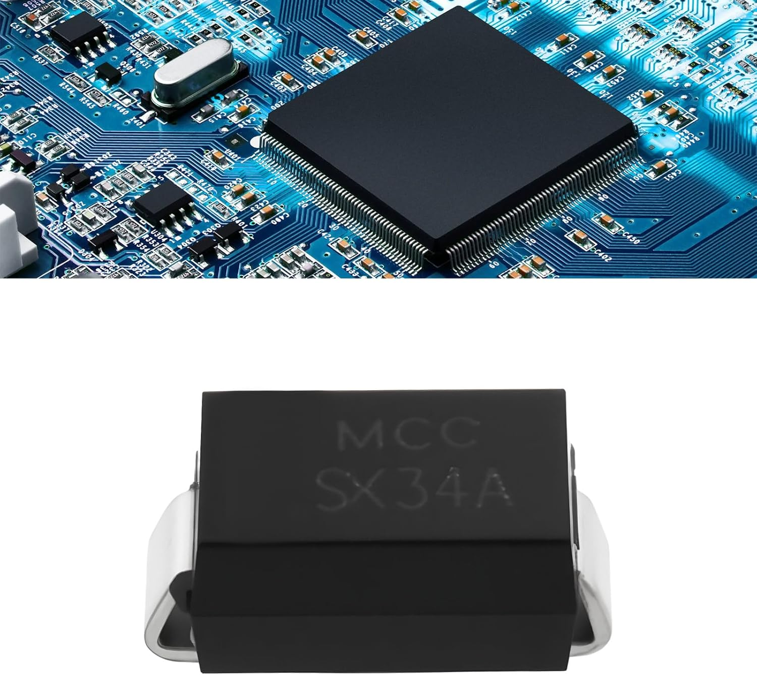 Emsea 50Pcs SK34 Schottky Diodes, 40V 3A SMA for Solar Panel Controller, PCB Circuit Board image number 2