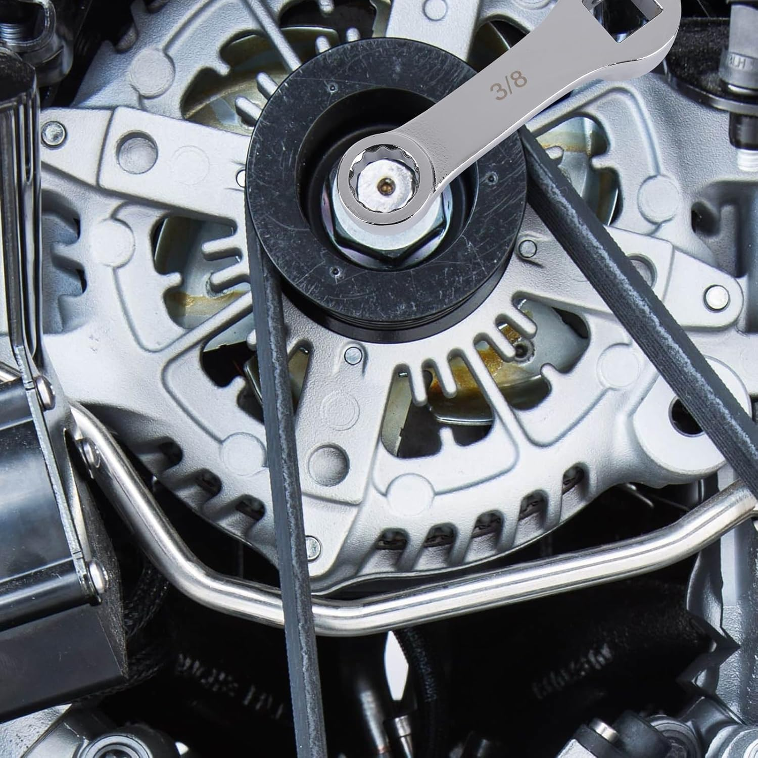 9-Piece Torque Adapter Set - 12-Point Box End Torque Adapter Extension Set - 3/8-Inch Drive for Hard to Reach Places - Includes 3/8", 7/16", 1/2", 9/16", 5/8", 11/16", 3/4", 13/16", 7/8" image number 2