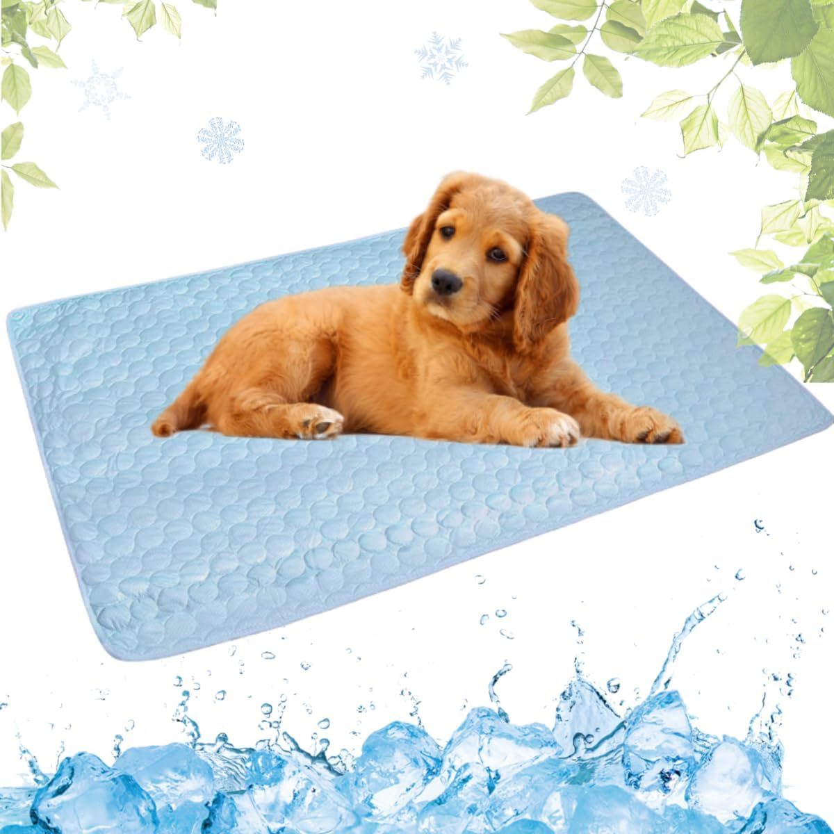 LEZUAN Cooling Mat Dogs, Self-Cooling Dog Mat, Cooling Blanket Cats, Non-Toxic Cooling Pad for Pets, Washable Dog Cold Mat for Indoor, Outdoor and Car (Blue, 55 X 70 Cm) image number 4