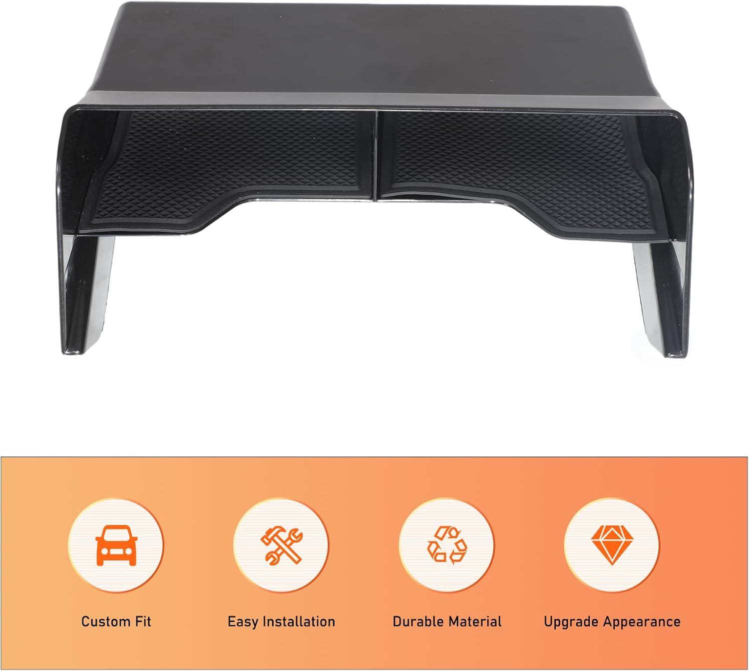 Center Console Organizer Compatible with Mitsubishi Triton / L200 2024-2025 Accessories | ABS Insert Front Dividers Tray with Anti-Slip Pad | 1PC Set image number 6