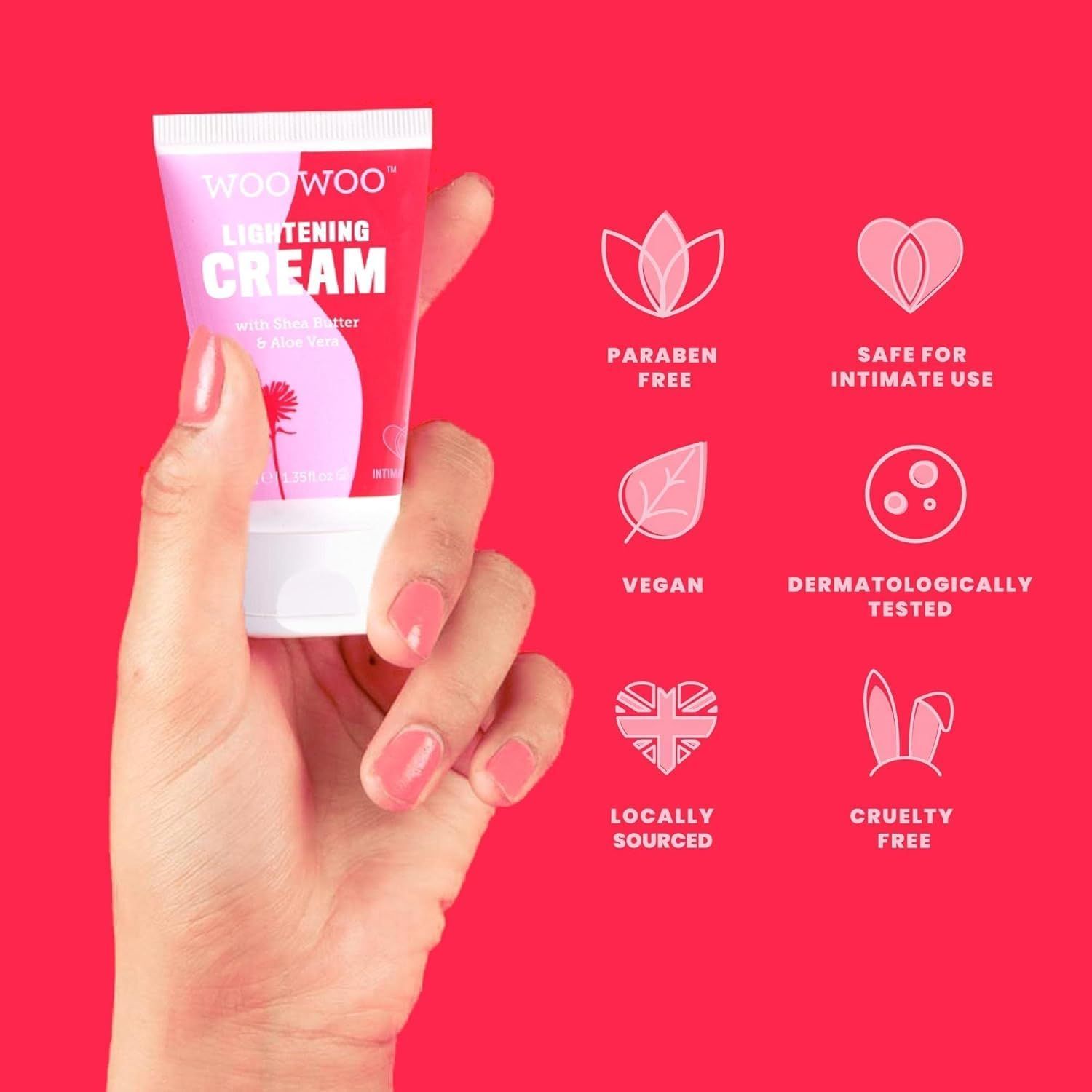 Woowoo Skin Lightening Cream for Evening Out Skin Tone - Intimate Natural Lightening Cream for Female & Male Private Areas - Bikini Dark Spot Removal - Women Body Parts Brightening - 40Ml image number 4