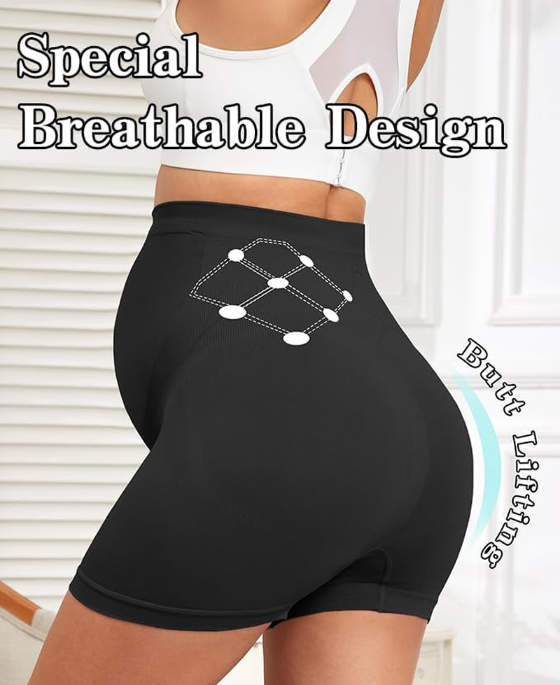 Maternity Shapewear Seamless Underwear over Bump Pregnancy Shorts High Waist Panties under Dress Belly Support image number 3