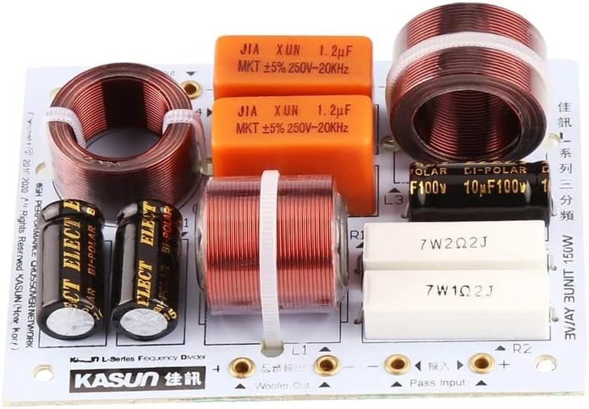 HOOCI 2PCS 3 Way 200W Speaker Treble Alto Bass Frequency Divider Home Theater Hifi Stereo 3 Unit Filter Audio Crossover Filters image number 1