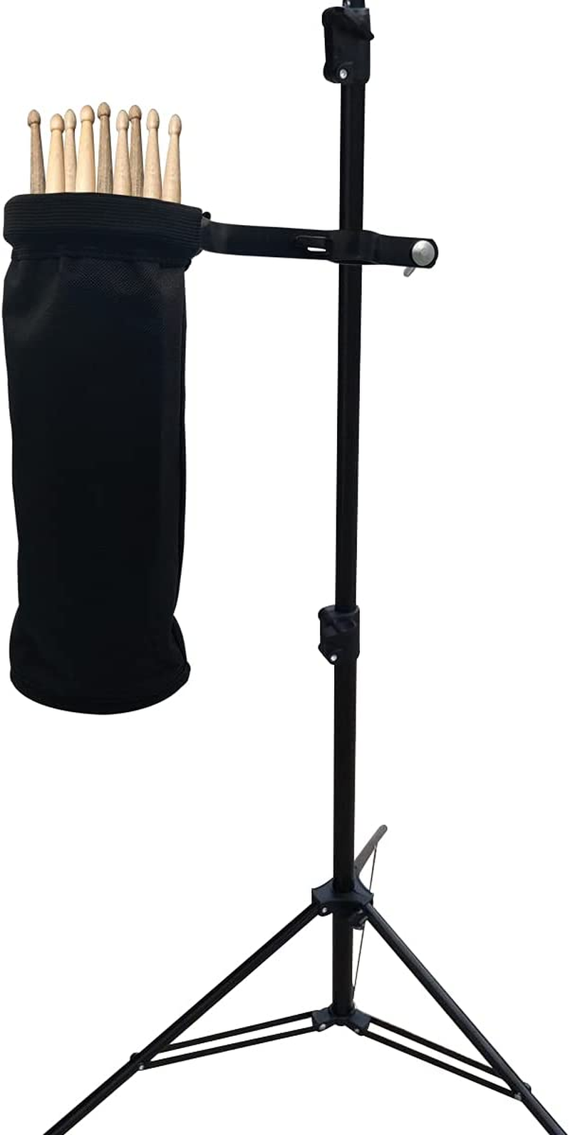 Drumstick Container Bag, Drum Stick Holder Drumstick Nylon Bag for Drum Set Clamp on Stick Holder Bag Container(Black)