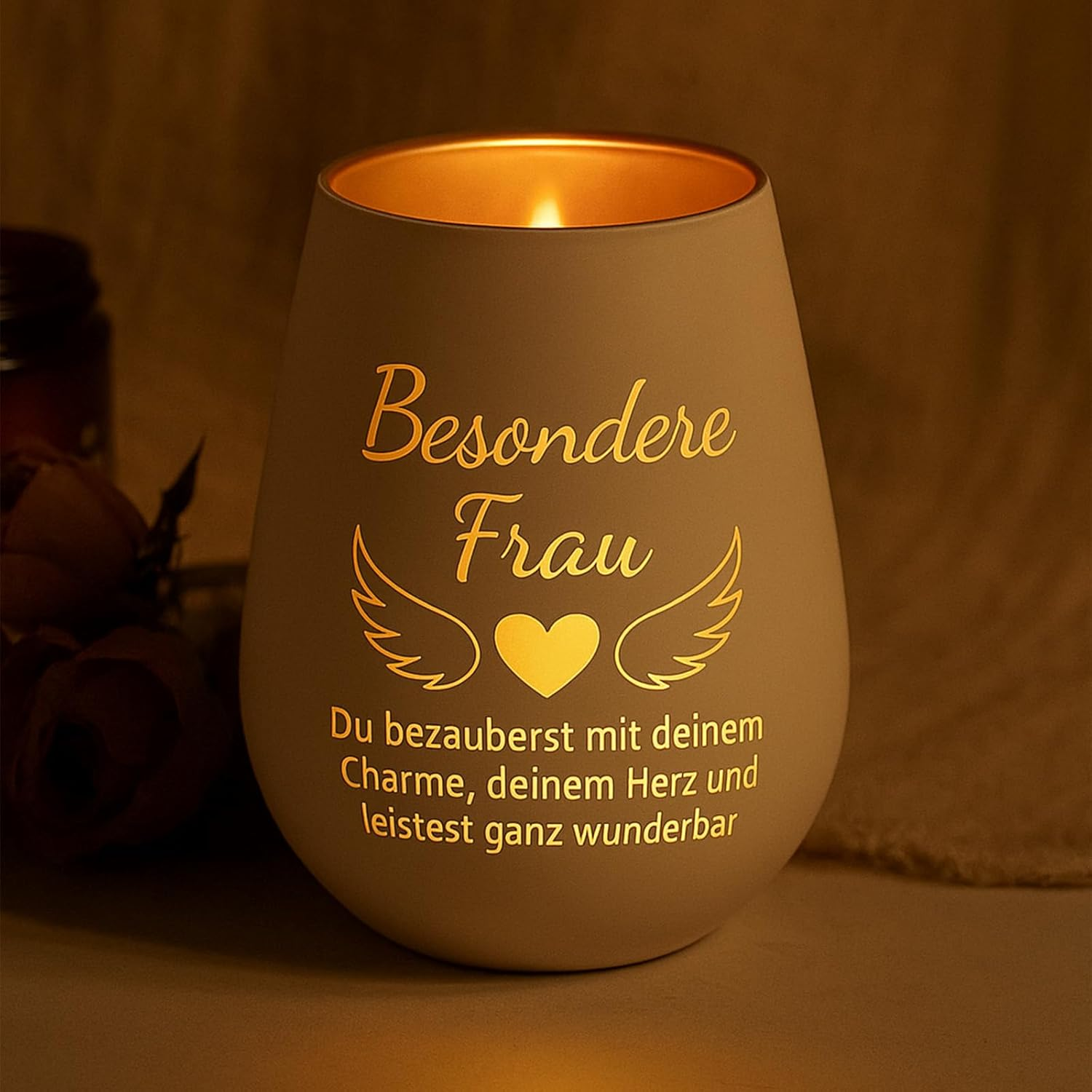 Personalised Gifts for Women, White Tea Light Lantern with Matte Surface, Women, Gift Ideas for Mother, Sister, Girlfriend, Colleague, Pack of 1 image number 2