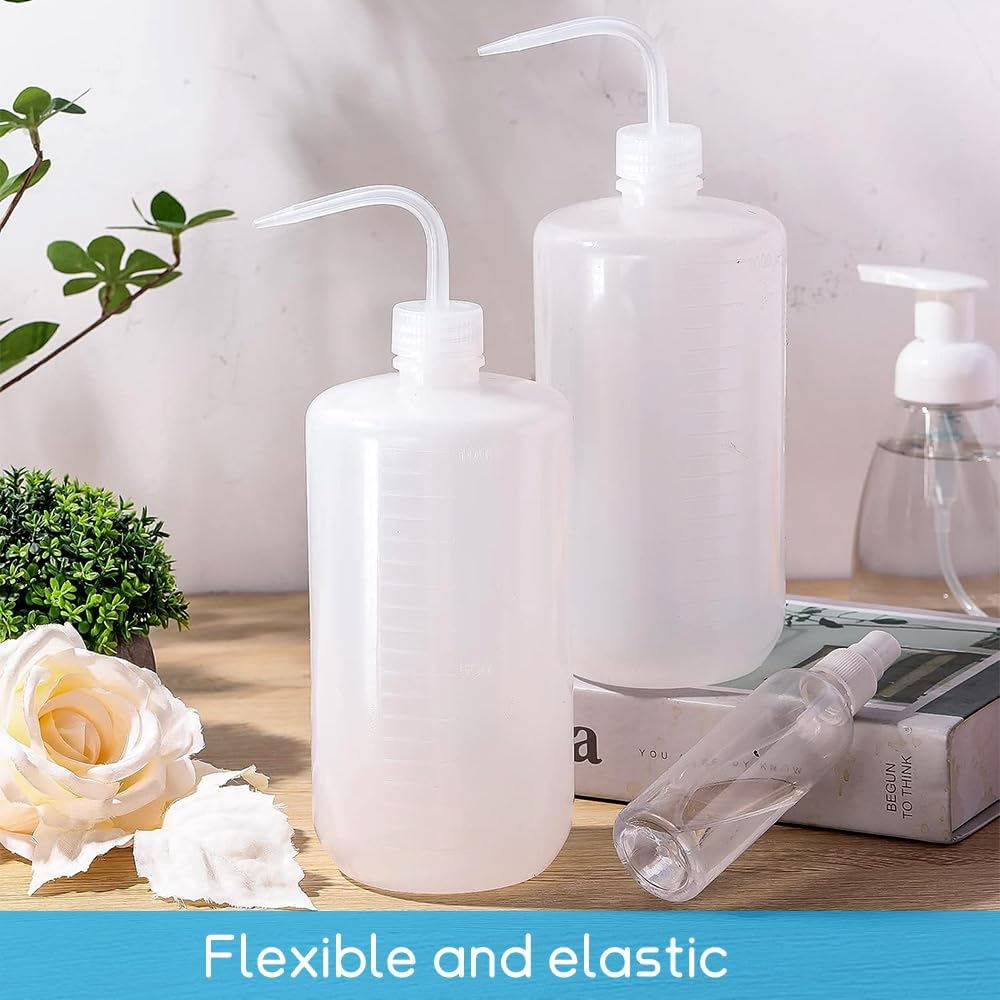 8 Pieces Plastic Squeeze Bottles, Squeeze Tip Watering Bottles with Graduated Labels, Suitable for Chemical Industry, Laboratory, Watering Flowers, Rinsing Plant Leaves and Various Details Use image number 2