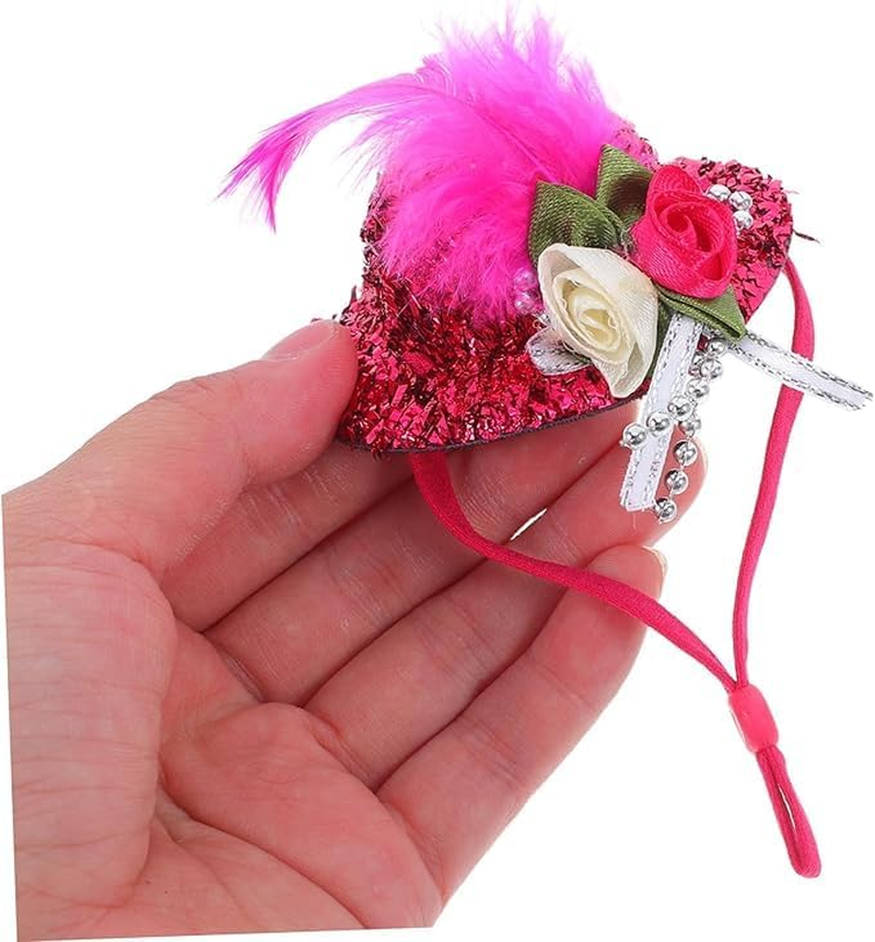 Ksngtixe 5Pcs Floral Chicken Hats - Adjustable Strap Bird Headwear, Lightweight Pet Hat for Small Pets, Chickens, Parrots & Parakeets, Ideal Photo Props image number 1