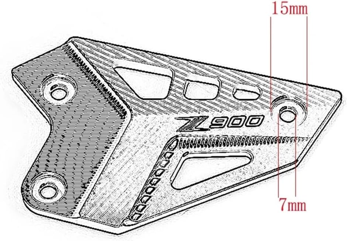 Compatible with Z900 Z 900 2017-2023 2022 2021 2020 Motorcycle Accessories Footpeg Footrest Rear Set Heel Plates Guard Protector (Size : Titanium) image number 5