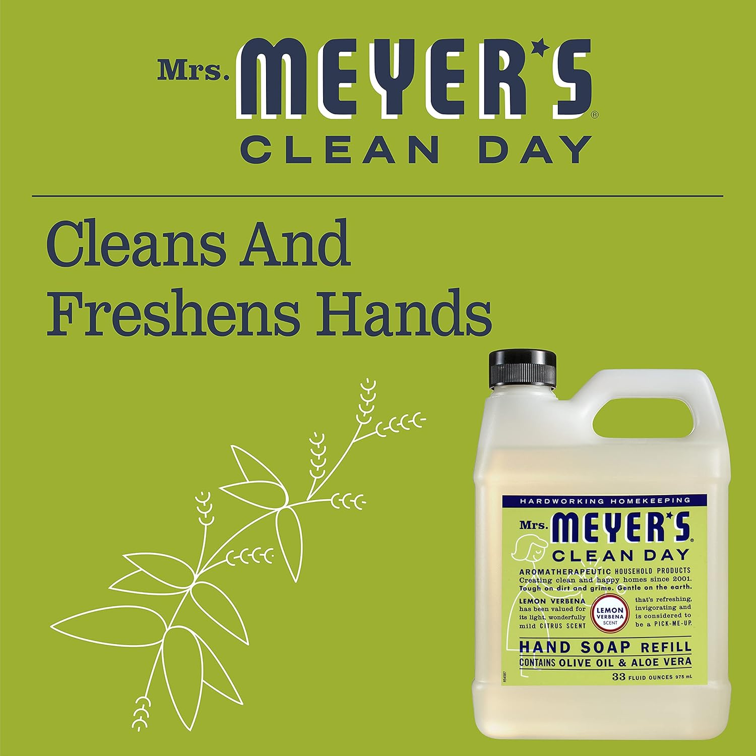 Mrs. Meyer'S Liquid Hand Soap Refill, Lemon Verbena, 33 Fluid Ounce image number 5