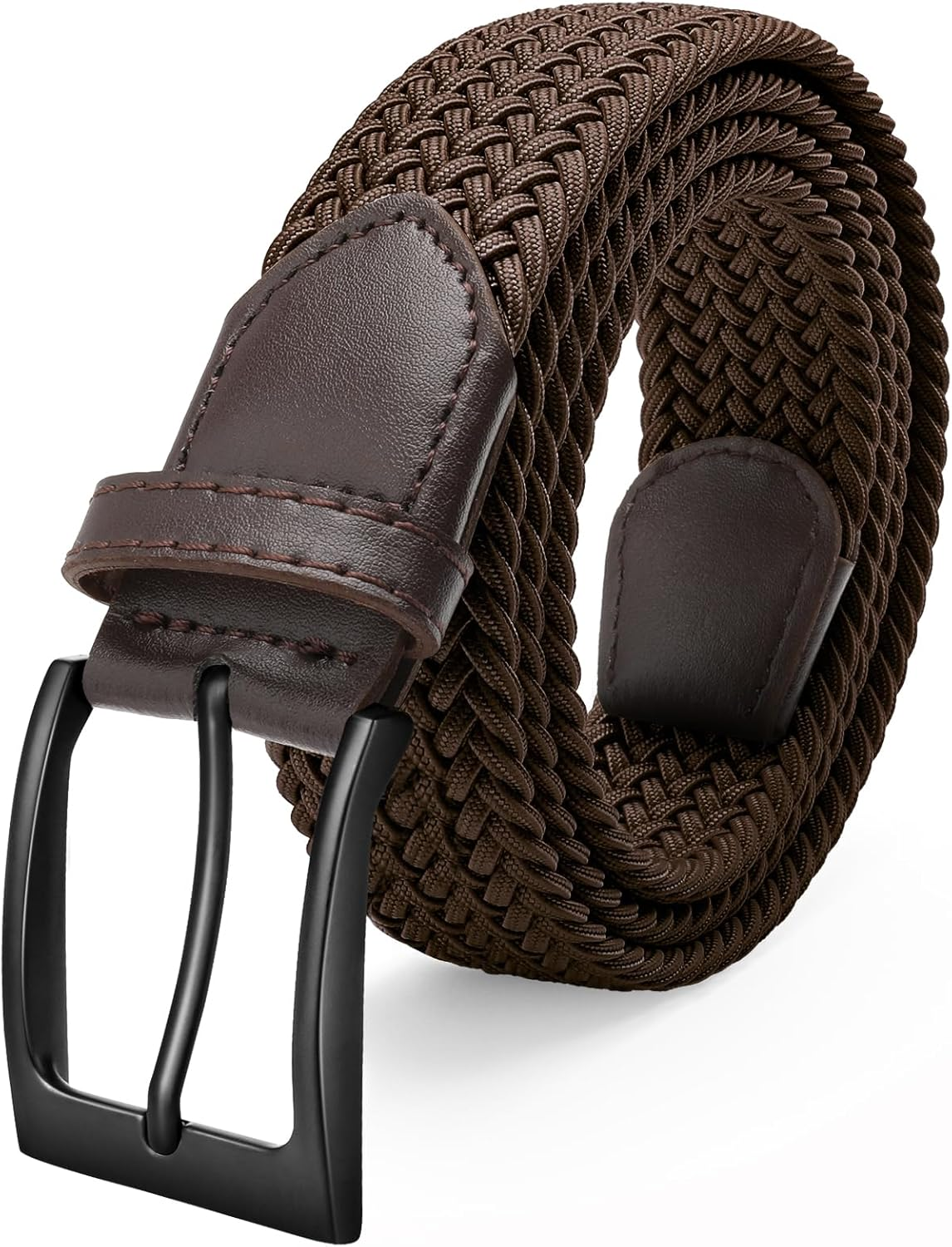 FAIRWIN Elastic Mens Belt Jeans 1 3/8" Casual Stretch Woven Golf Cloth Belt for Men Flexible Shorts Pants Stretchy Belts image number 1