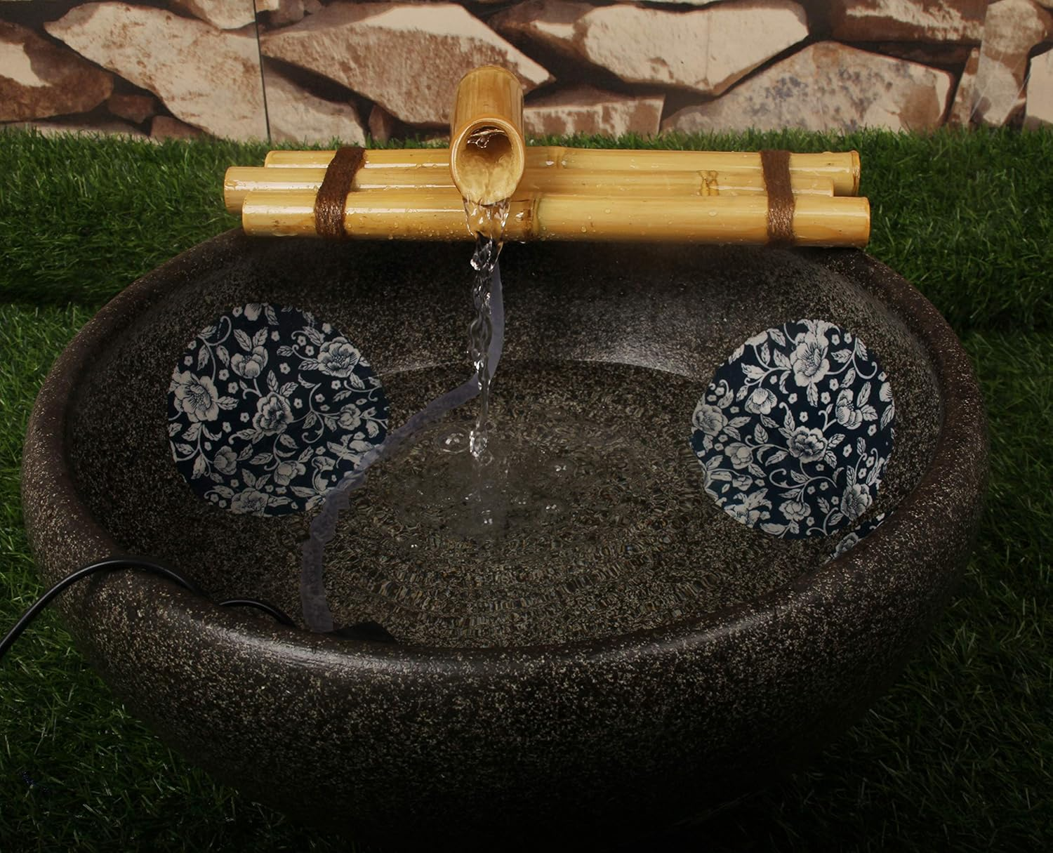 Bamboo Water Fountain Medium 12 Inch Three Arm Style without Pump, Indoor or Outdoor Zen Garden Decor Fountain, Natural, Split Resistant Bamboo, Combine with Any Container to Create Your Own Fountaion image number 4