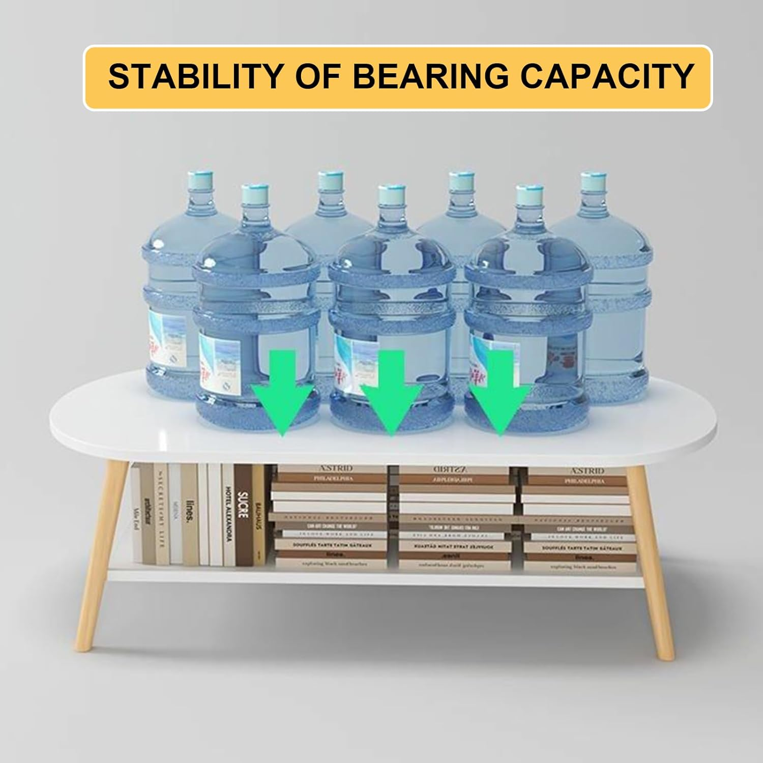 Coffee Table, 39" Wooden End Table, Center Table for Living Room, Modern Design Furniture for Home, Side Table - White | Center Table for Living Room image number 2