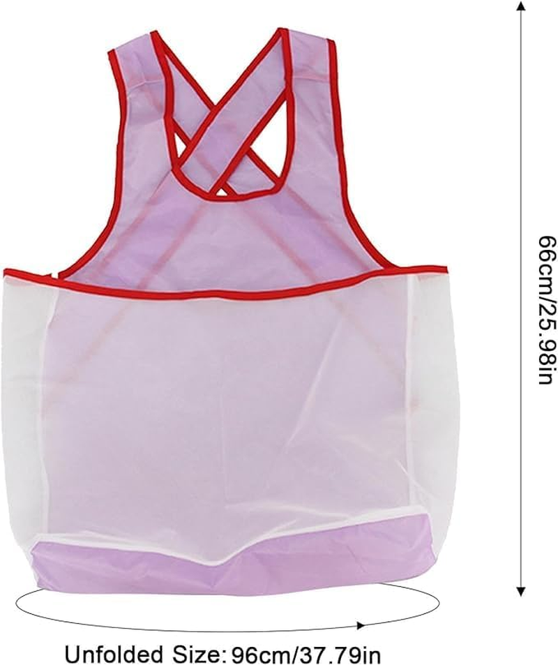 JIGCEN Apron, Waterproof Laundry Bib Apron with Pouch, Sleeveless, Pink, Unisex-Adults image number 4