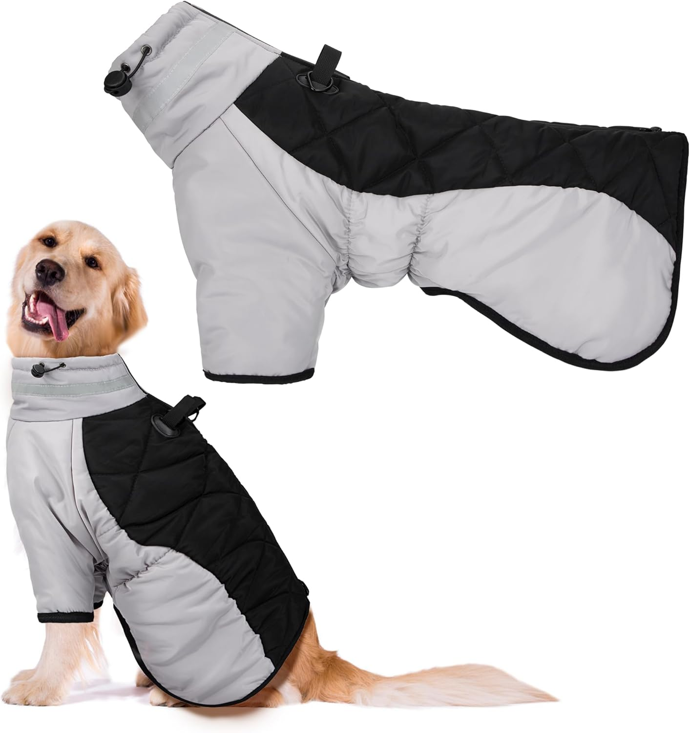 Dog Jacket Warm Dog Coat Waterproof with Harness Dog Winter Coat with Reflective Stripes for Small Medium Dogs Size XL image number 4