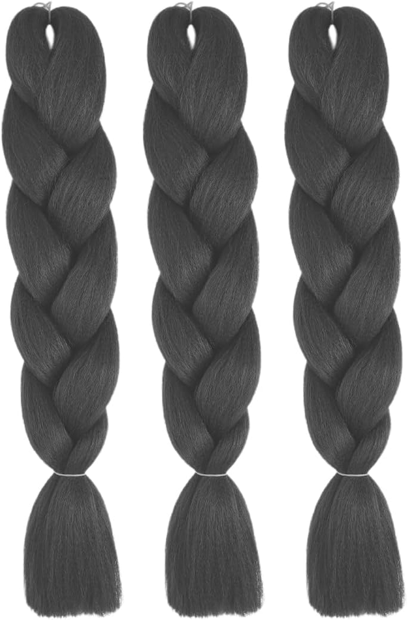 Jumbo Braids Extensions Synthetic Hair 3 Pieces Braids Hair Braids Extensions Synthetic Hair for Braiding 100 G Braids for Braiding Afro Hair image number 4