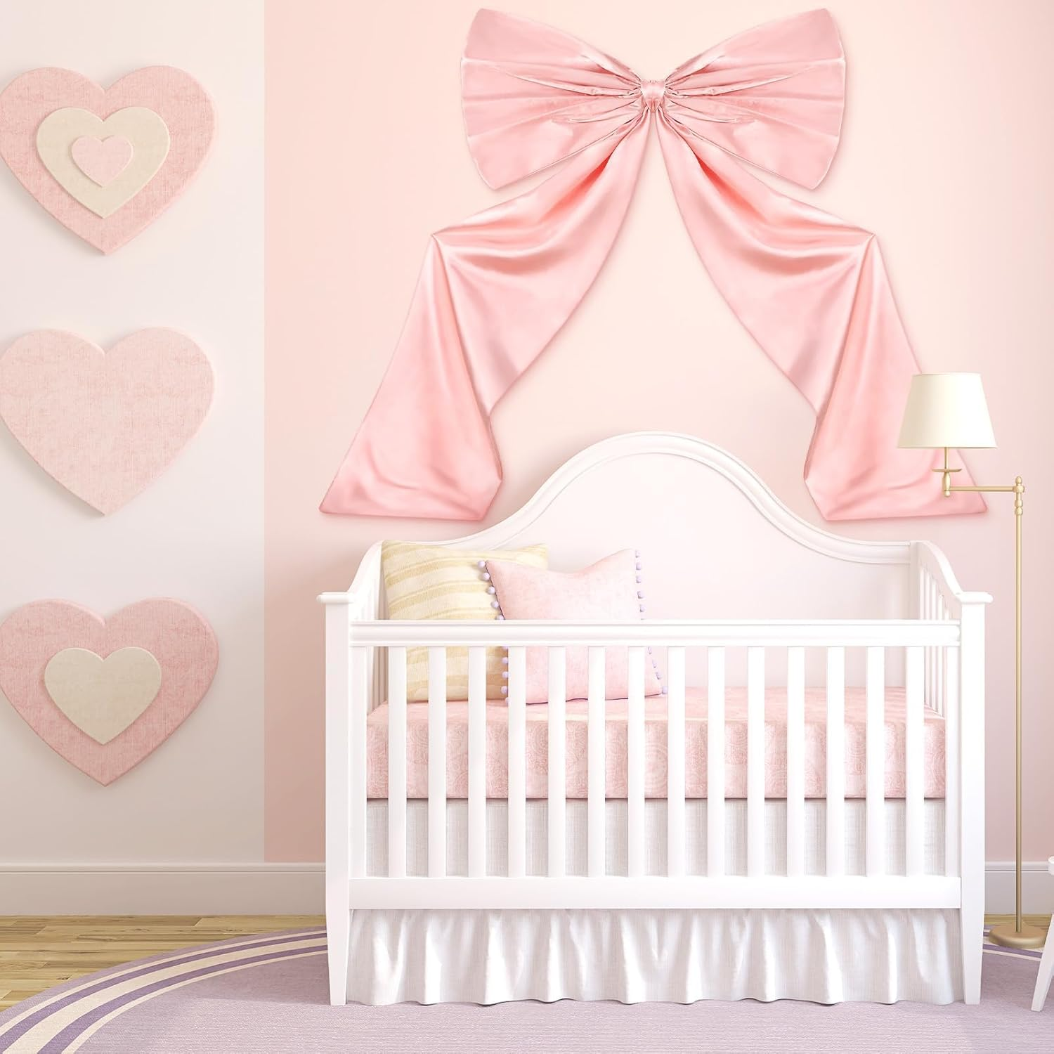 YUYWWAN Large Satin Bow, 60 X 90 Cm Gift Bow, Large, Exquisite Bow Decoration, Satin Bows Large for Party Decoration, Wall Decoration, Wedding, Home Decoration (Pink) image number 5