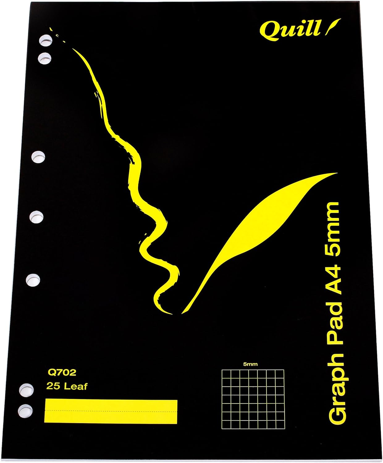 Quill A4 Graph Pad, 5Mm Grid, 70Gsm, 25 Sheets, White image number 2