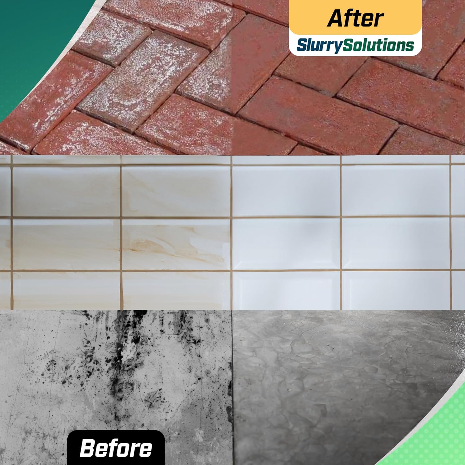 Slurry Solutions Acid Replacement Cleaner Concentrate - Tile, Stone, Brick & Grout Cleaner & Rust Remover - Non Toxic & Odorless Multi Surface Cleaner & Concrete Etcher - 1 Litre image number 1