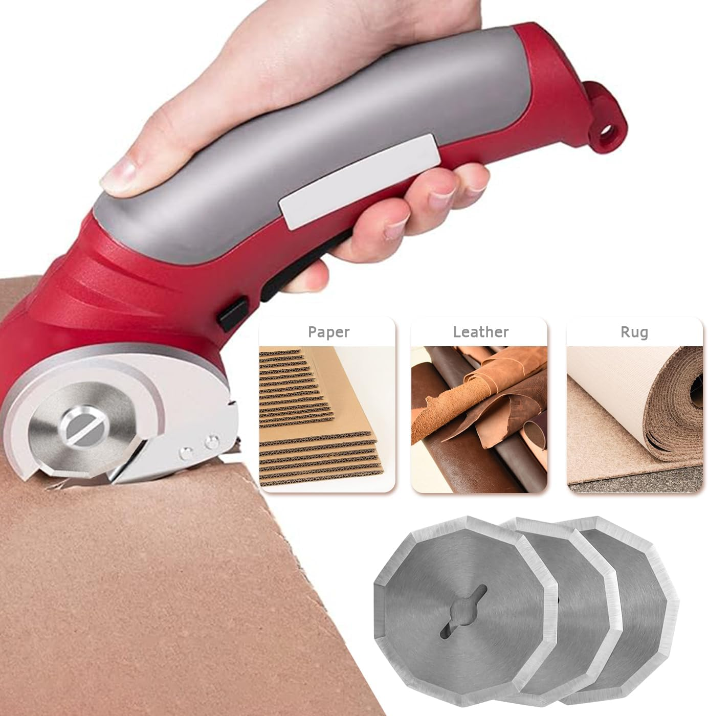 Bestgle 3 Pcs Replacement Rotary Cutter Blades Compatible with Worx WX082L 4V Zipsnip Cordless Electric Scissors, 10 Sides Cutting Rotary Knife Blade Refill for Fabric Cutting Quilting Sewing Tool image number 2