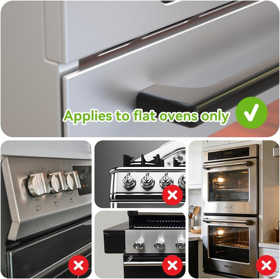 SAFELON 1 PC Baby Safety Oven Door Lock, Double Button Oven Lock for Kitchen Safety (Trasparente-Black)