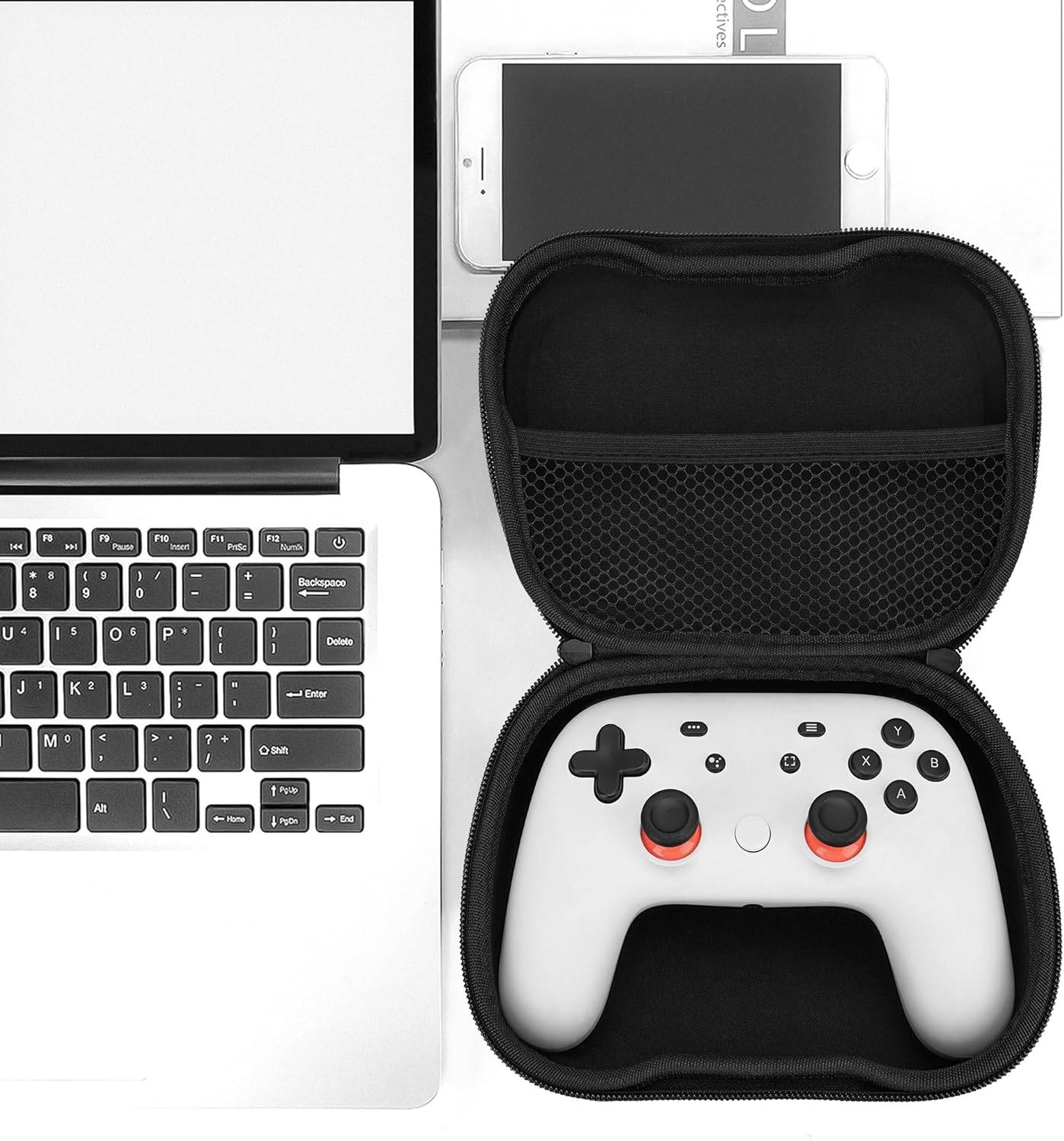 Linkidea Hard Controller Case Compatible with Google Stadia Controller, Gaming Accessories Storage Carrying Bag (Black) image number 5