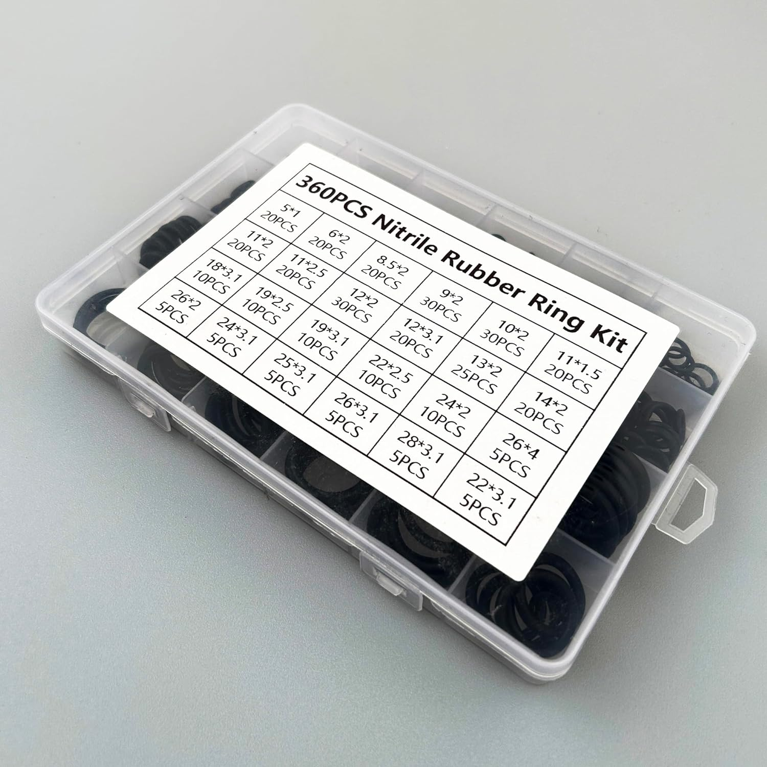 360 Pcs Rubber O Rings Assortment Set,24 Sizes Nitrile Rubber 1Mm 1.5 Mm 2 Mm 2.5Mm 3.1 Mm 4 Mm O Rings with Storage Box for Plumbing,Faucet Tap,Auto Repair,Gas Connection image number 4