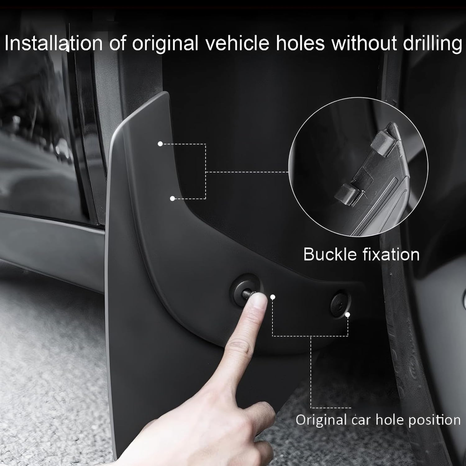 Dsocool 2025 New Tesla Model Y Juniper Accessories Mud Flaps [Stay Clean, Protect Paint] All Weather Guards, No Drilling Required, for Tesla New Model Y 2025 2026 Launch, Thicker Version (Set of 4) image number 2