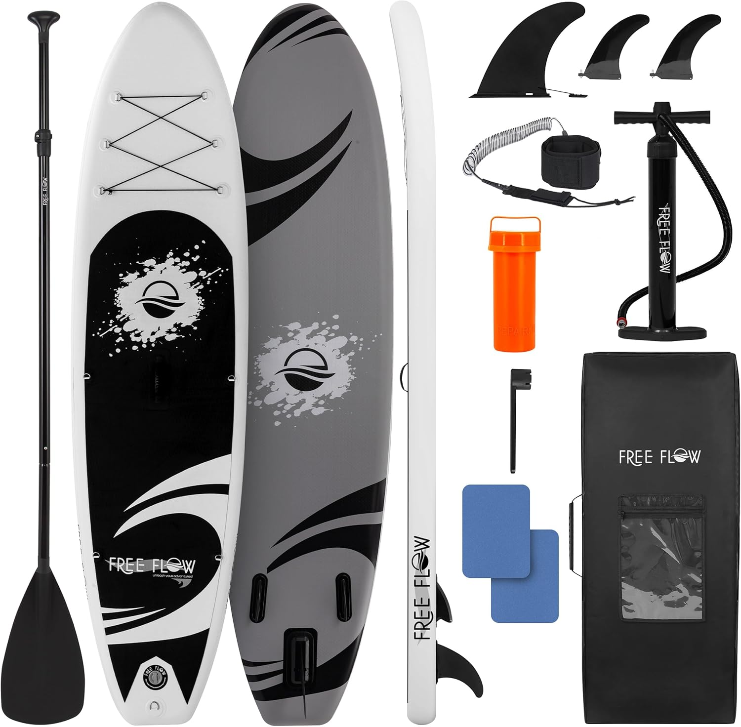 Serenelife Stand up Paddle Board Inflatable, Paddleboard W/Sup Accessories, Includes Safety Leash, Oar Paddle, Manual Air Pump, Repair Kit, Storage Bag & 3 Fins- Very Sturdy for Adults & Kids.
