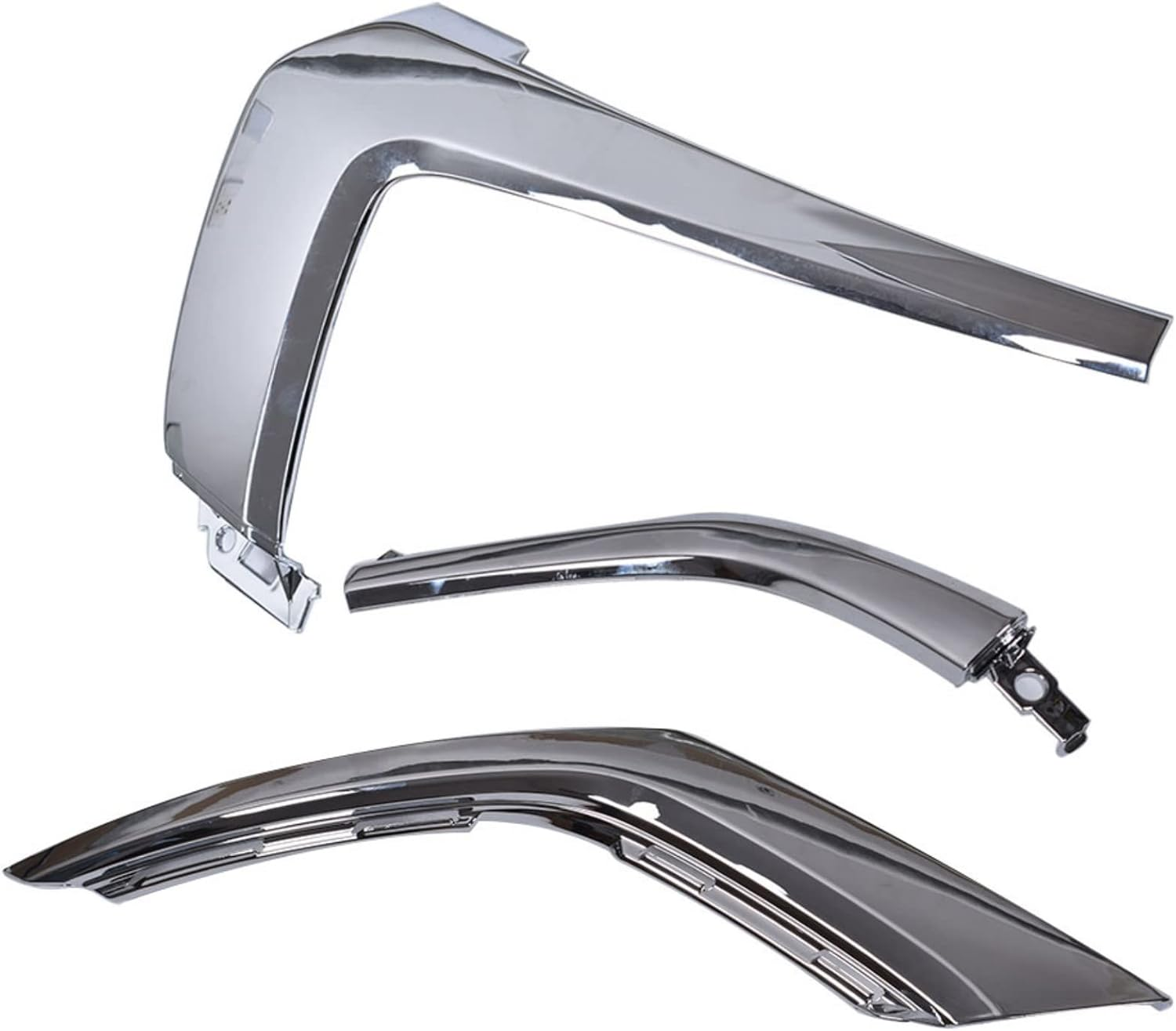 3-Piece Front Bumper LH Chrome Trim Set - Molding Strip Replacement for Outlander 2016-2019 (6407A141, 6407A145, 6407A143)