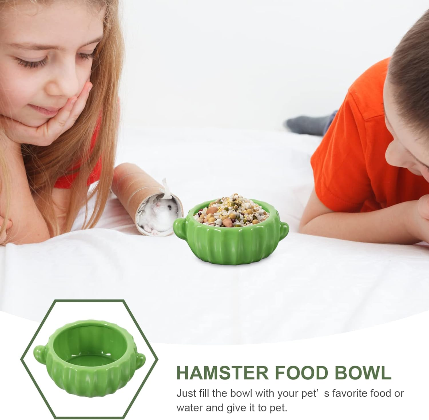 Mipcase Small Animal Bowl Guinea Pig Food Bowl Easy to Clean Safe for Hamsters and Chinchillas image number 6