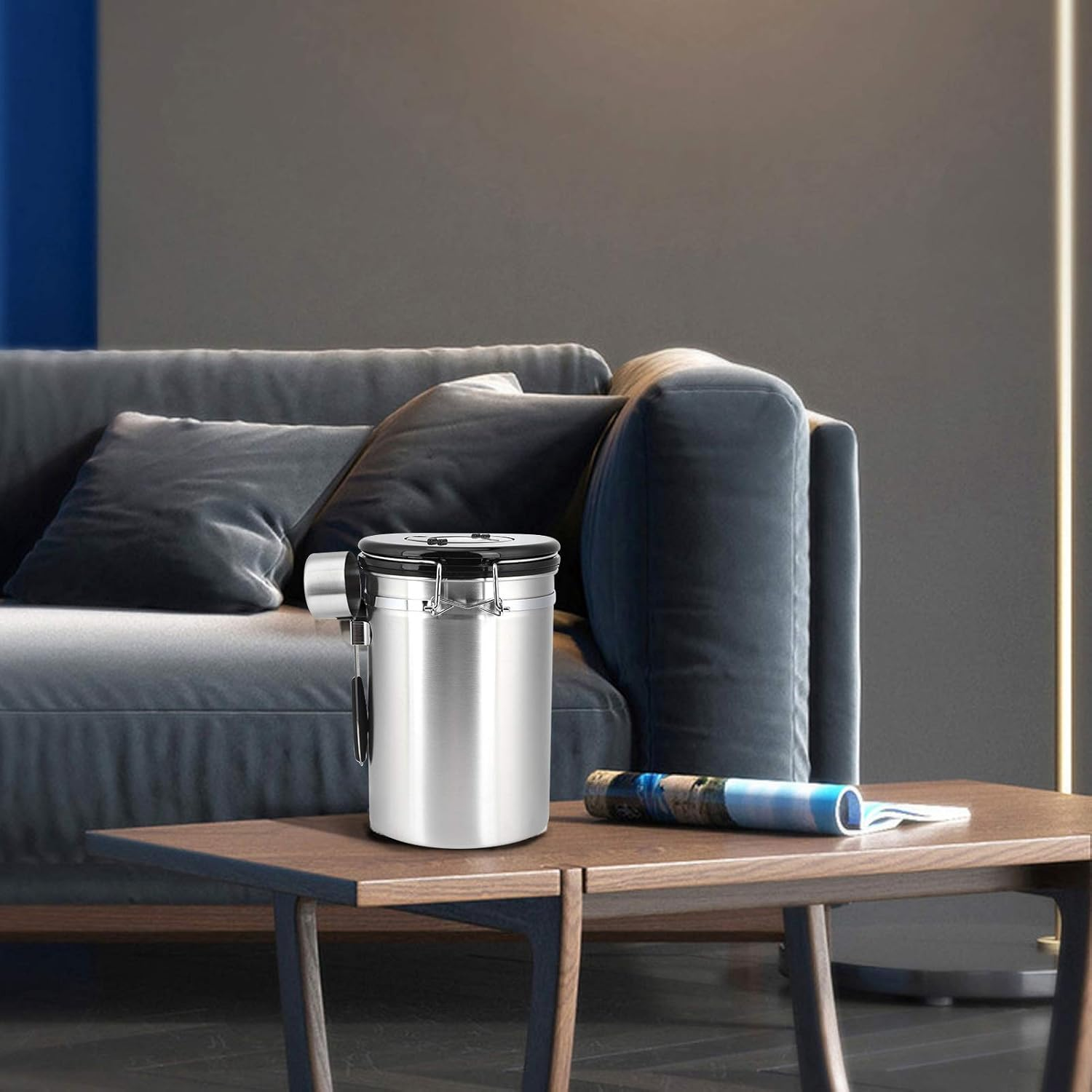 Coffee Bean Storage Container, with a Stainless Steel Coffee Spoon Portable Coffee Bean Canister, Dried Fruits for Coffee Beans Home Tea Leaves image number 4