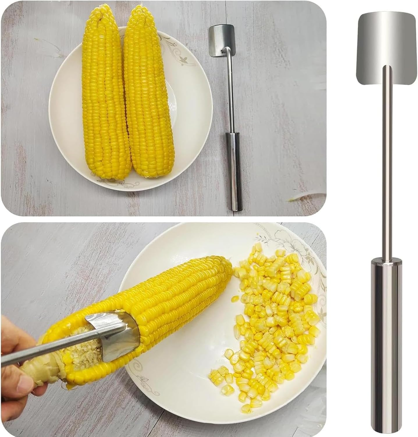 Corn on the Cob Peeler - Stainless Steel Splitter Tool for Home Kitchen, Restaurant, Chef - Easy Clean image number 6