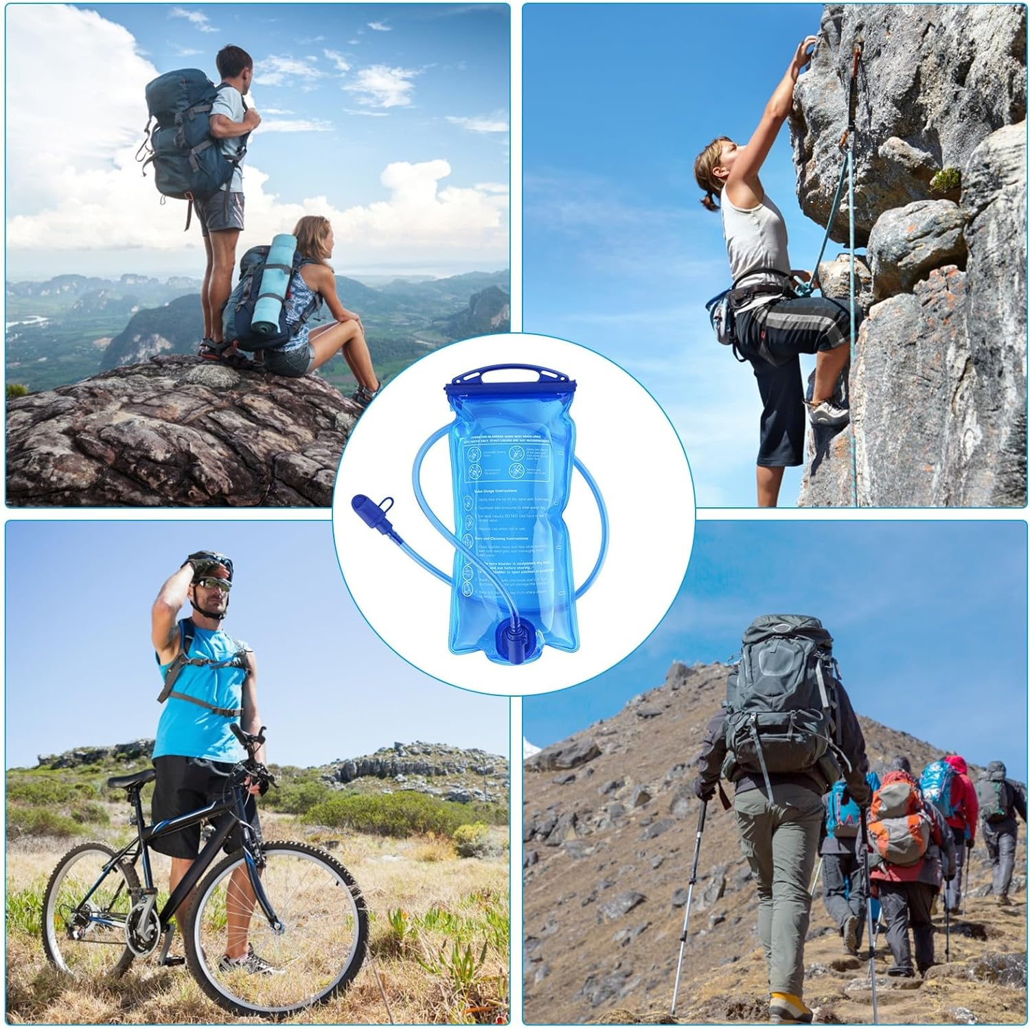Hydration Bladder, 3 L 2 L 1.5 L Water Bladder BPA Free, Leak Proof Water Reservoir for Hiking, Camping, Backpacking and Biking image number 6