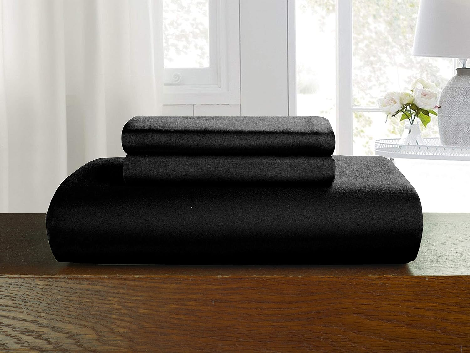 Elegant Comfort Luxury 3-Piece Duvet Cover Set - 1500 Premium Hotel Quality Microfiber Hotel Collection - Comforter Cover with Button Closure and Shams, King/California King, Black