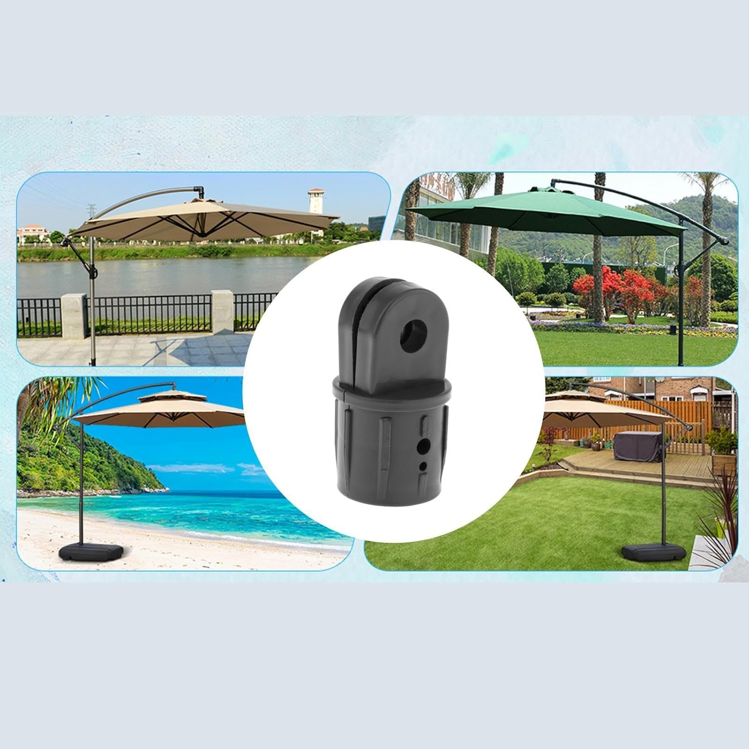 Perfk Patio Umbrella Accessories Durable Repairing Leisure Sunshades Parts Tools Part for Deck Side Hanging Umbrella Market Umbrella Backyard Table, Connector A