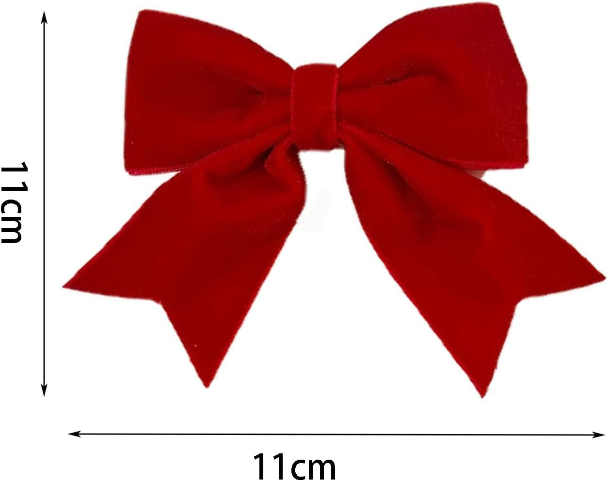 Bow Hair Clips 2PCS, Girls Velvet Hair Clips for Christmas, Red image number 3