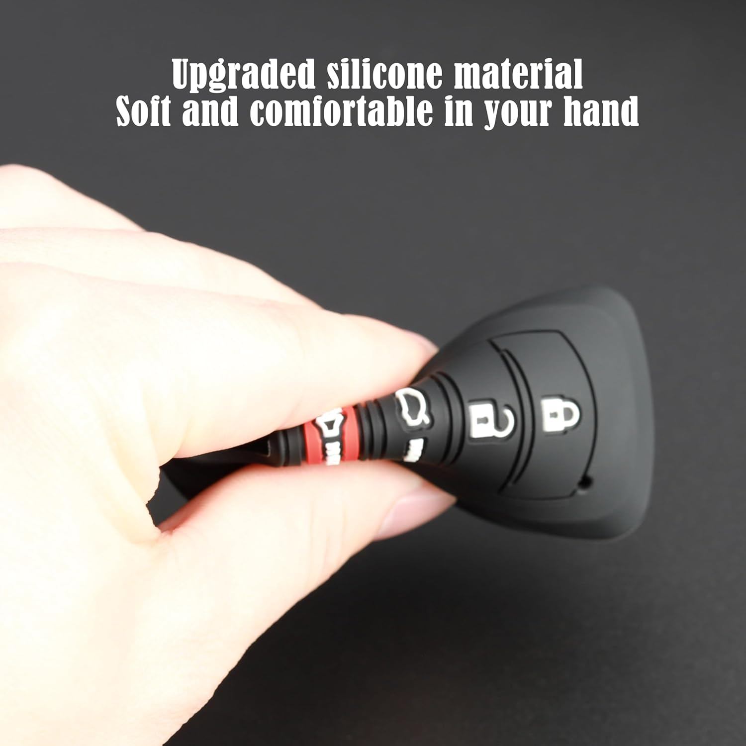 TANDRIVE Key Fob Cover for Toyota 2025 Camry and 2025 2024 2023 Corolla Crown, 4-Button, Silicone, 2-Pack, Black image number 1