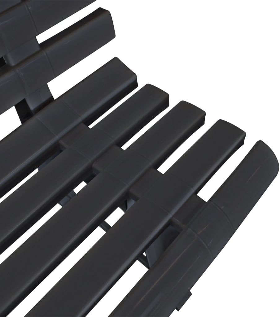 'Vidaxl Sturdy Plastic Garden Bench in Anthracite - Weather Resistant and Easy to Assemble - Perfect for Patios or Garden Spaces image number 4