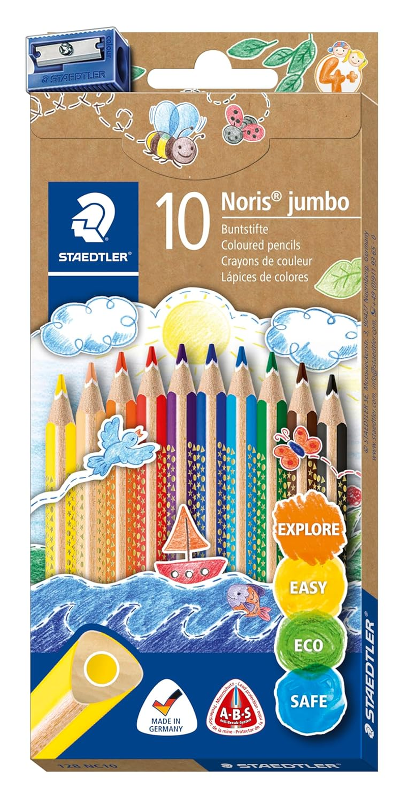 STAEDTLER Noris Club Jumbo 128 NC10 Colouring Pencils, Set of 10 Brilliant Colours image number 6