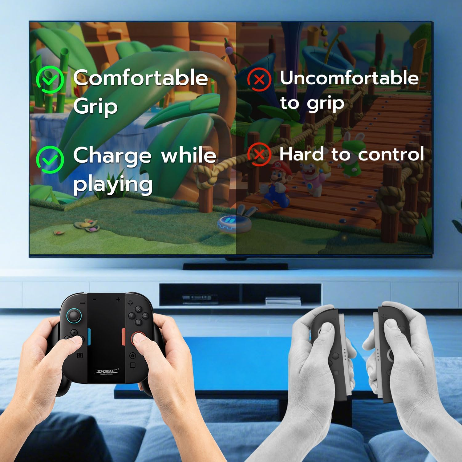 Mcbazel Charging Grip Compatible with Nintendo Switch 2 Joy Cons, Play While Charging, Portable Controller Charger Grip for Switch 2 Joy Con, Black image number 6