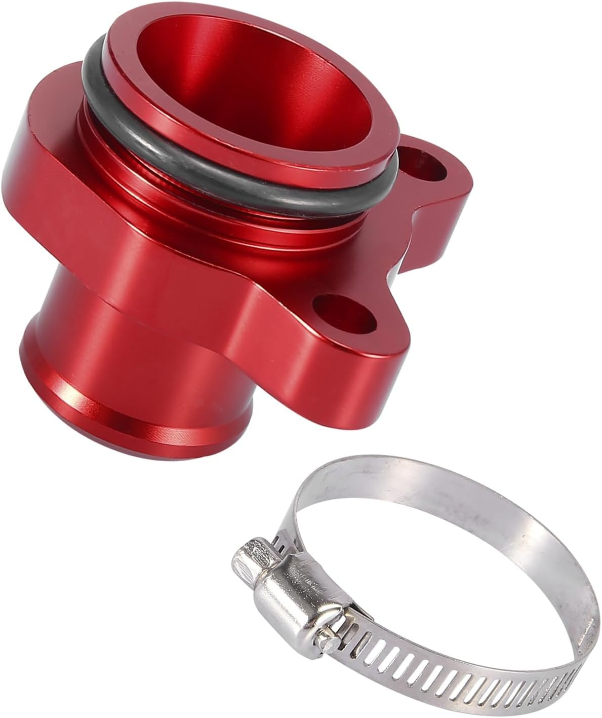 Aluminum Water Hose Fitting Kit with Clamp,Replacement for BMW 335I/335Xi/135/330I/530Xi,Oem 11537541992/11537544638, Engine Coolant Hose Fitting Kit (Red)