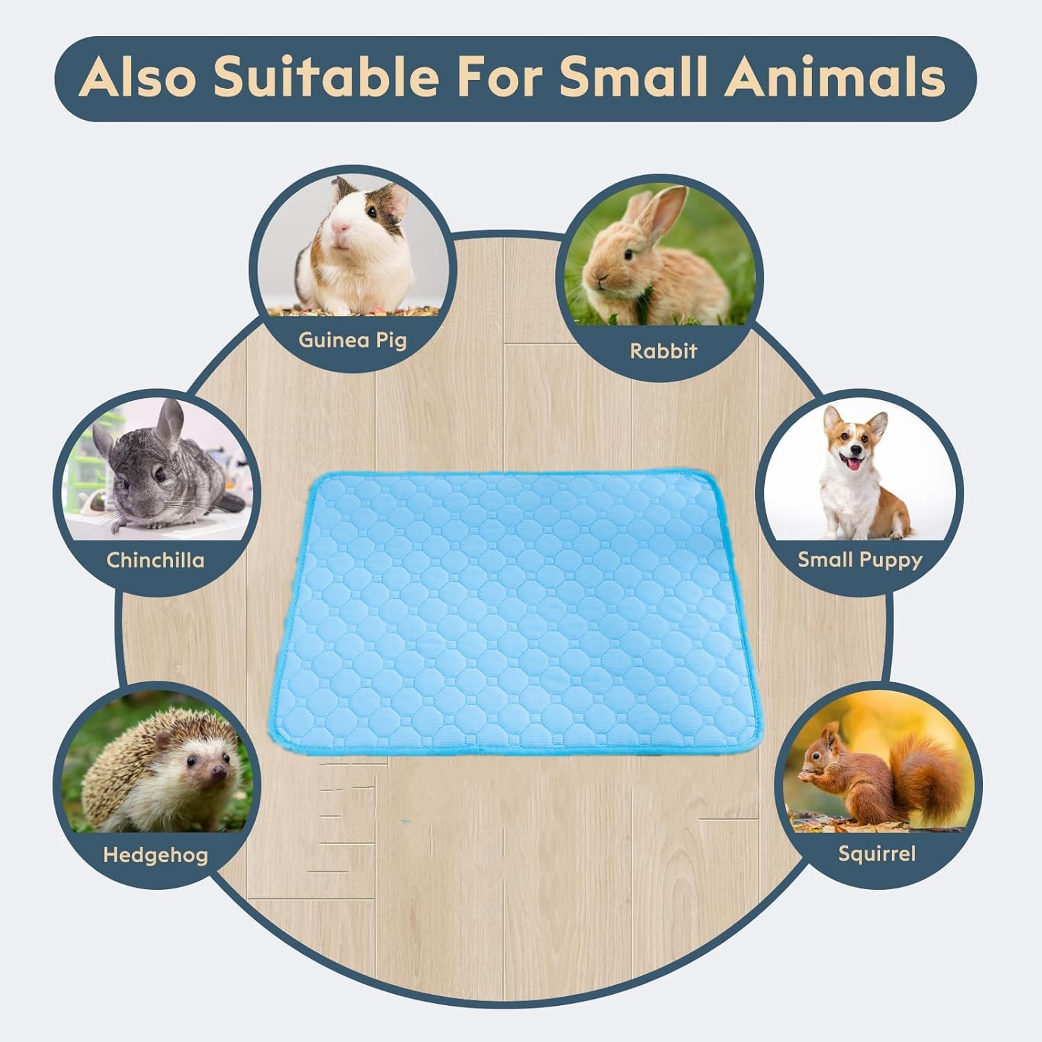 Azullanse Washable Guinea Pig Cage Liner, 100 X 70 Cm, Reusable Washable Pee Pads, Waterproof Guinea Pig Litter for Small Animals, 2 Molars, Stone (Pink) image number 5