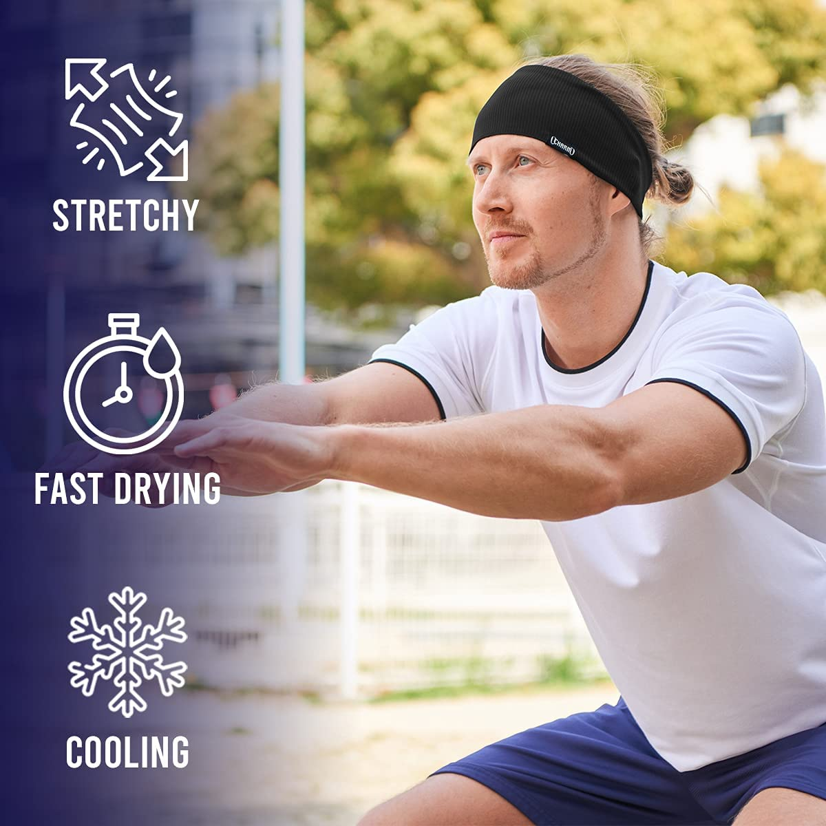 CHARM Sports Headband Mens Sweatband - Hairband Womens Yoga Crossfit Casualbox image number 5