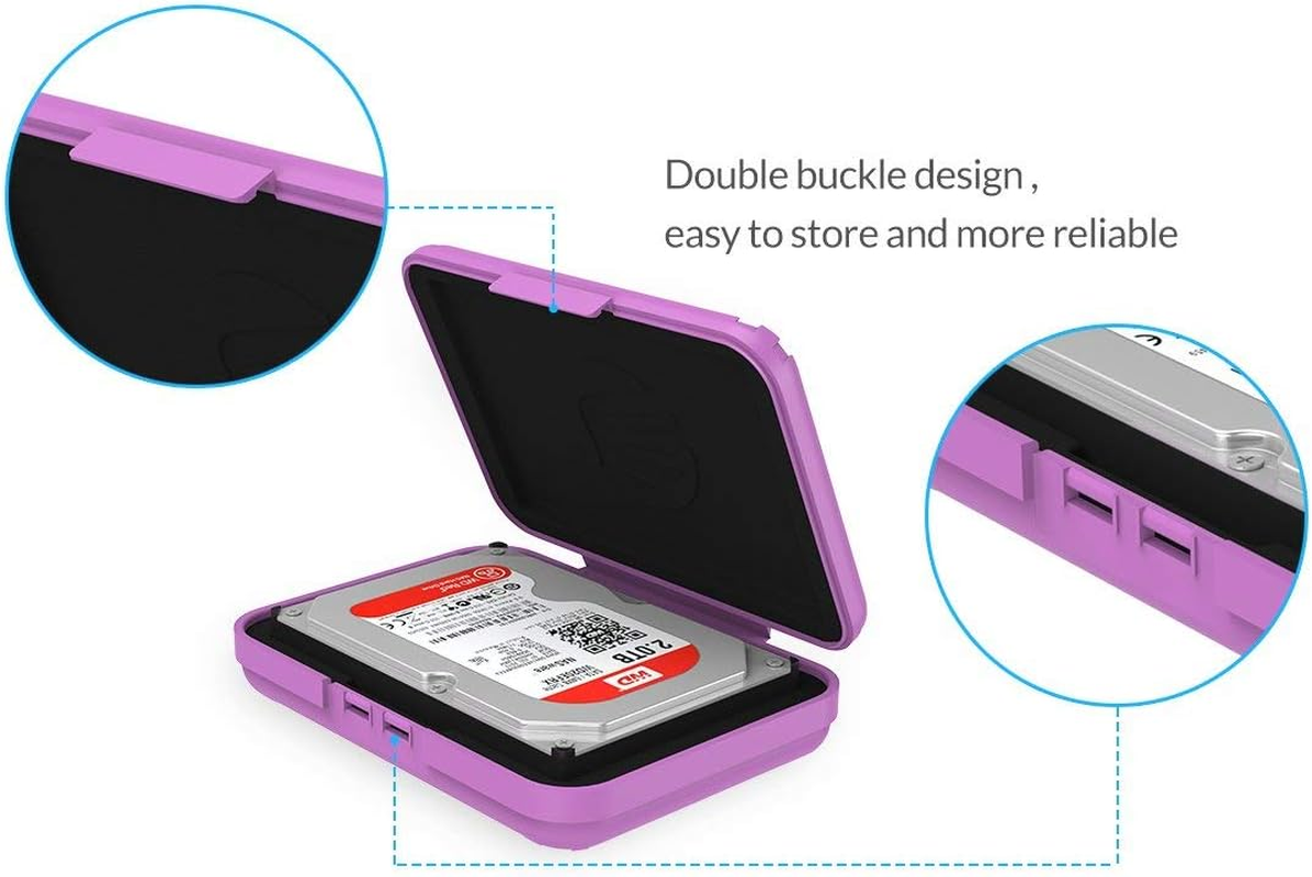 ORICO 5Pcs Hard Drive Case 3.5Inch HDD Storage Case, Anti-Static Shockproof Computer External Drive Disk Protective Box for Seagate, Western Digital, Toshiba Hard Drive image number 2
